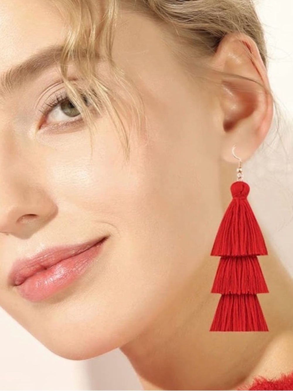 New! Anthropologie Love Day Red Tassel Earrings (2010) NWOT